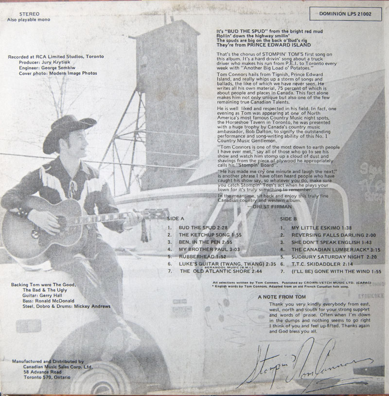 Dominion | The Stompin' Tom Website